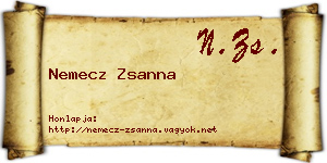 Nemecz Zsanna névjegykártya